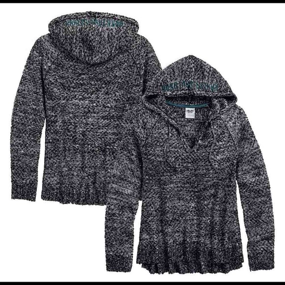 Harley-Davidson Tops - Harley-Davidson Shimmer Hooded Sweater in Black 22-24